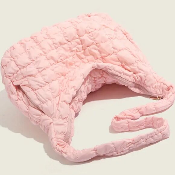 Fashionable Large Capacity Puffer Embroidered Shoulder Bag  - Black - Picture 12 of 15